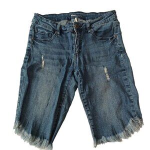A'2ND Women Jean Shorts Size M Casual Cutoff Stretch Solid Blue Medium Wash